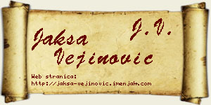 Jakša Vejinović vizit kartica